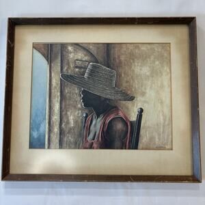 Vintage George Vaklev "Oralee" Lithograph 1969 Bahama Islands Art – Framed